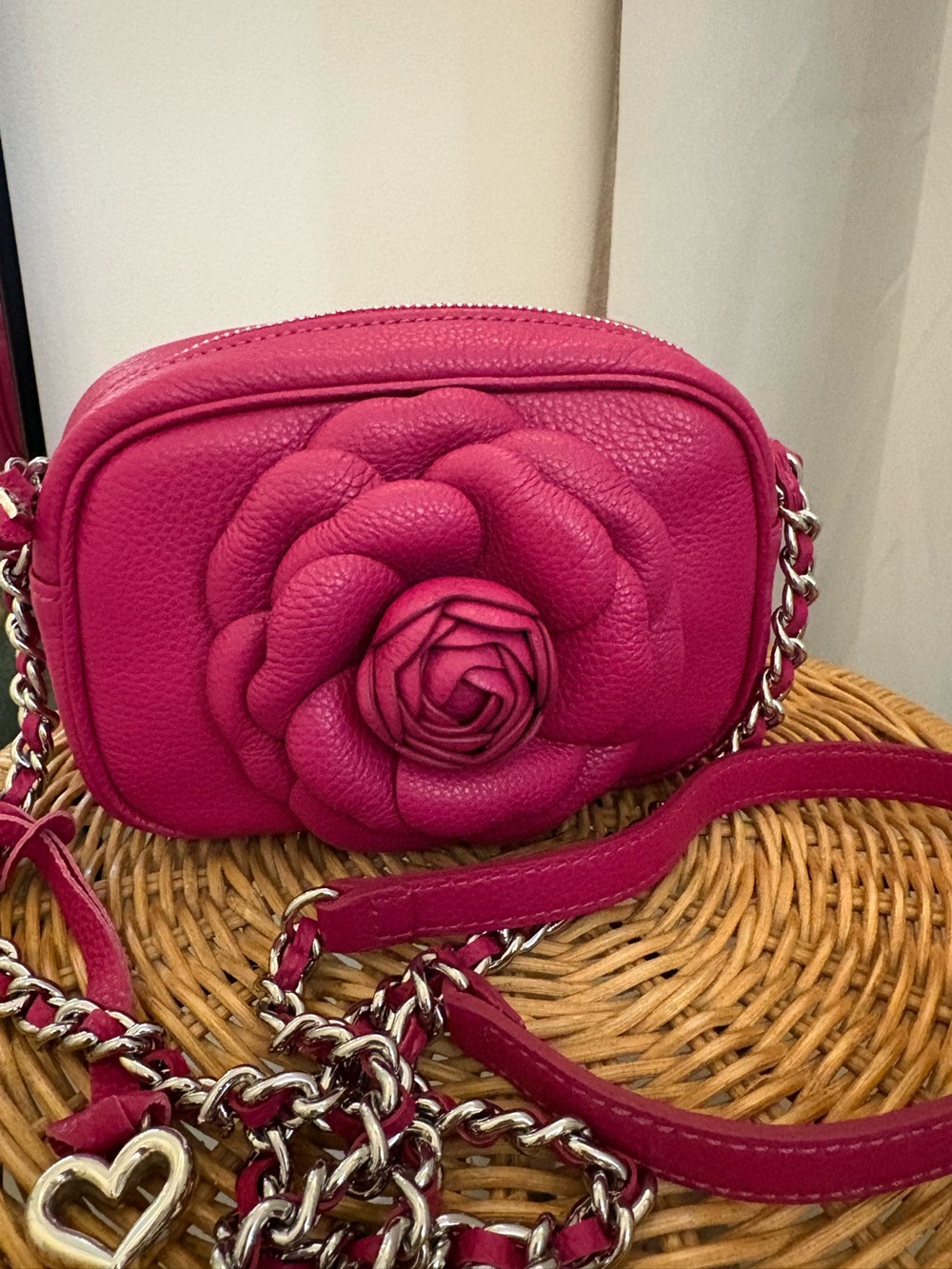 Brighton Rosie Mini Pink Camera Leather Crossbody Bag